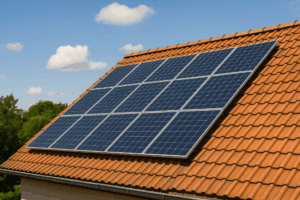 Toiture équipée de panneaux photovoltaïques pour une installation de 6 kW – combien de panneau solaire pour 6kw