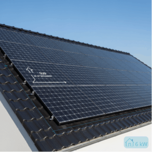 Installation orientée sud avec inclinaison idéale pour 6 kW – combien de panneau solaire pour 6kw